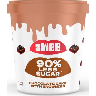Swee Gelado Vegetal Chocolate Cake Whith Brownies embalagem 450 ml