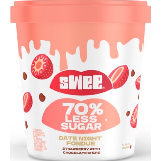 Swee Gelado Vegetal Date Night Fondue Strawberry With Chocolate Chips embalagem 450 ml