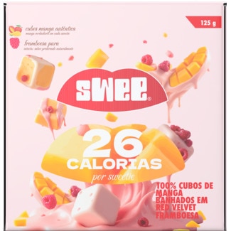 Swee Fruta Banhada Cubos de Manga e Red Velvet Framboesa embalagem 125 ml