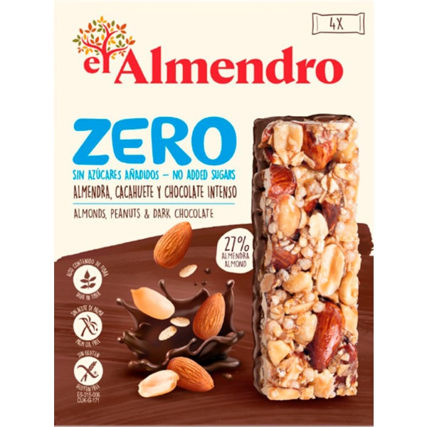 Barras de Amêndoas, Chocolate Negro 0% Açúcares embalagem 120 g