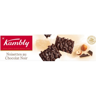 Kambly Bolachas Noisettes de Chocolate Preto embalagem 100 g