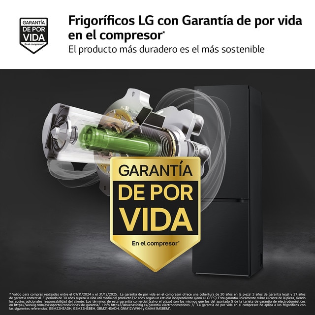 Thumbnail 2 de LG GBV3200CEP frigorífico combi Total No Frost 300 Serie 10 años 😊