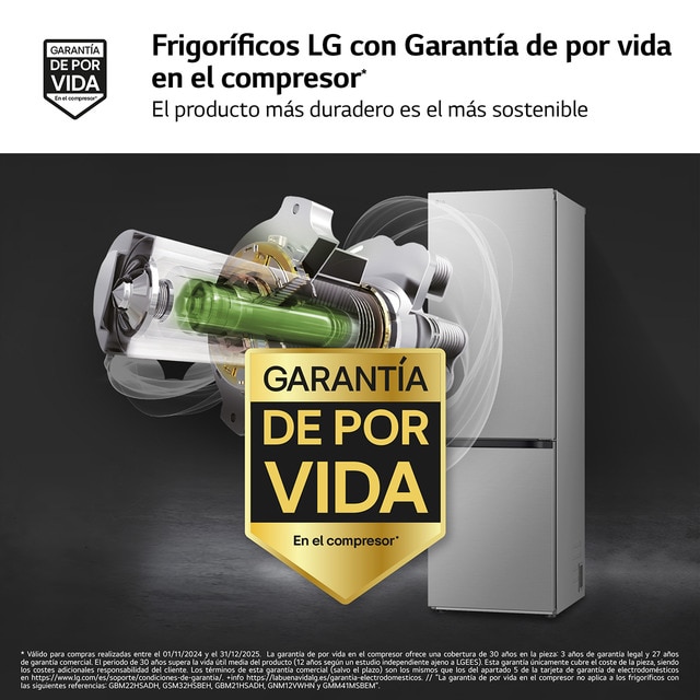 Thumbnail 2 de LG GBV3100APY Frigorífico combi Total No Frost 10 años