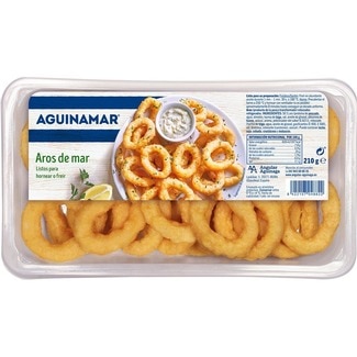 AGUINAMAR aros de mar a la romana rebozadas al huevo envase 210 g