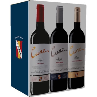 CUNE Rotwein Crianza + Reserva + Gran Reserva 3er-Etui Flaschen 75 cl