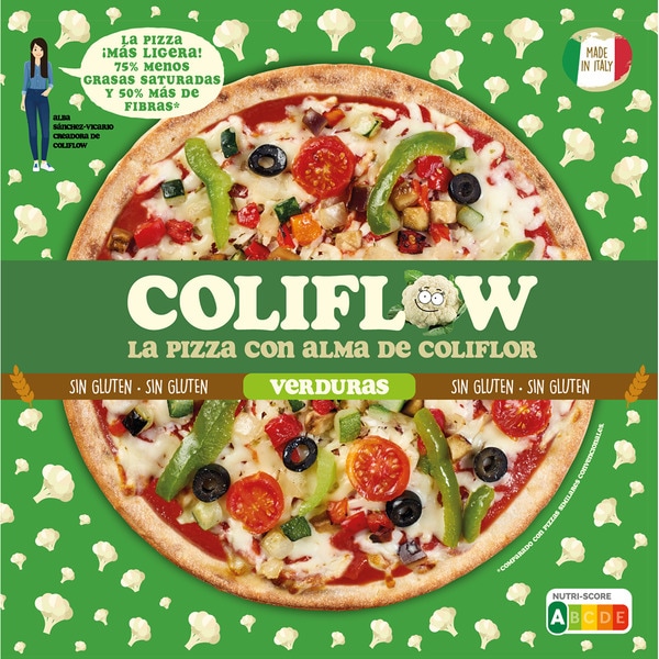 Pizza mit Blumenkohl-Gemüseboden, glutenfrei Behälter 330 g