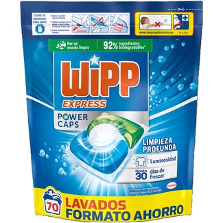 WIPP EXPRESS detergente cápsulas Power Caps Limpieza Profunda bolsa 70 cápsulas