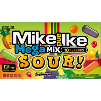 Mike & Ike Rebuçados Ácidos Mega Mix embalagem 120 g