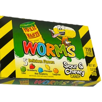 Toxic Waste Caramelo Mast Chewy Worms unidade 85 g
