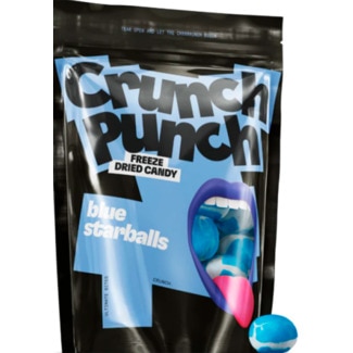 Crunch Punch Rebuçados Freeze Blue Starballs embalagem 100 g