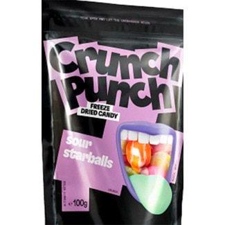 Crunch Punch Rebuçados Ácidos Freeze Starballs embalagem 100 g