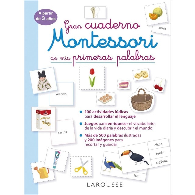 Gran cuaderno Montessori de mis primeras palabras (Tapa blanda)