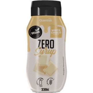 QUAMTRAX Zero sirope sabor chocolate blanco sin gluten, sin lactosa y vegano bote 330 ml