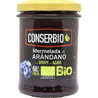 CONSERBIO mermelada de arándano 68% fruta con sirope de agave ecológica tarro 215 g