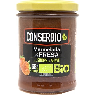 CONSERBIO mermelada de fresa 68% fruta con sirope de agave ecológica tarro 215 g