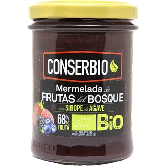 CONSERBIO mermelada de frutas del bosque 68% fruta con sirope de agave ecológica tarro 215 g