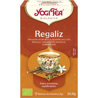 YOGI TEA organic ayurvedic spice tea with liquorice, orange peel, and cardamom case 17 sachets gluten-free