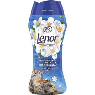 LENOR Parfümierte Waschmaschinenperlen Costa Mediterránea Meeresbrise und Jasmin Topf 22 Dosis
