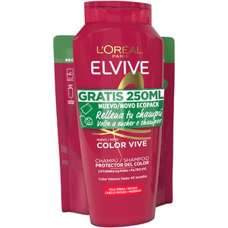 ELVIVE Duplo Shampoo Color Vive Nutri-Filter UV Pack 400 ml + Auffüllbeutel Shampoo 250 ml 650 ml