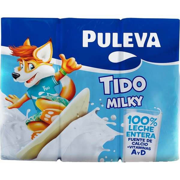 PULEVA leche entera Tido Milky pack 6 briks 200 ml en Hipercor