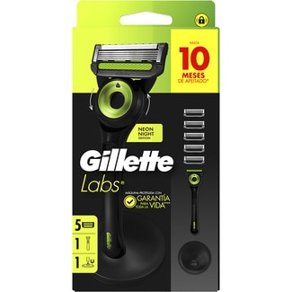 GILLETTE Labs maquinilla de afeitar + 5 recambios + soporte magnético