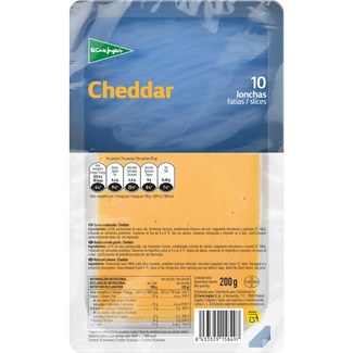EL CORTE INGLES queso cheddar en lonchas envase 200 g
