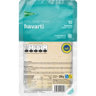 EL CORTE INGLES Havartí aus pasteurisierter Kuhmilch in Scheiben Behälter 200 g