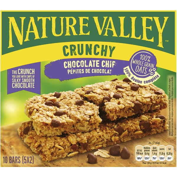 knusprige Riegel mit Schokochips 10 Stück Karton 210 g