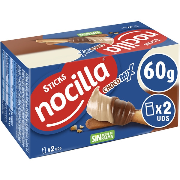 Sticks Chocomix mit Kakao-, Haselnuss- und Milchcreme ohne Palmöl Paket 60 g Pack 2 Stück