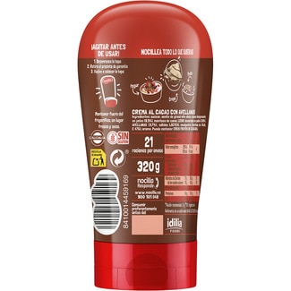 Crema de cacao y avellanas bocabajo sin aceite de palma bote 320 g - Nocilla