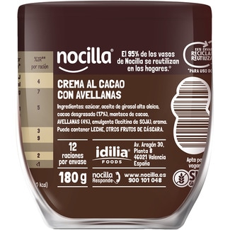Noir crema de cacao sin aceite de palma vaso 180 g - Nocilla