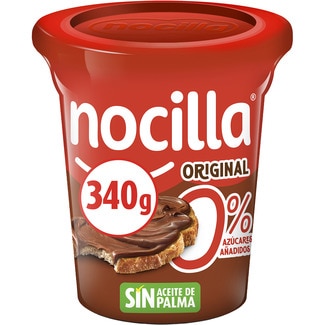 NOCILLA Kakao-Haselnuss-Creme original, glutenfrei 0% Zucker und ohne Palmöl Becher 340 g