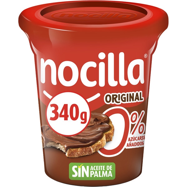crema de cacao y avellanas original sin gluten 0% azúcares y sin aceite de palma tarrina 340 g