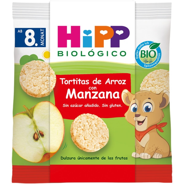 Bio-Dinkel- und Hafer-Ringe mit Mais und Reis ohne zugesetzten Zucker oder Salz Behälter 30 g ab 8 Monaten