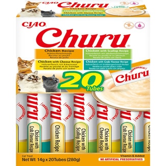 CHURU Snack für ausgewachsene Katzen Hühnchen-Sorten 20 Behälter 14 g
