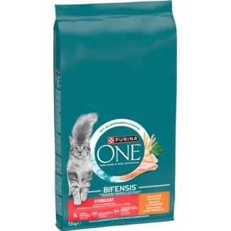 One Alimento Seco para Gato Esterilizado sabor Frango embalagem 7,5 kg