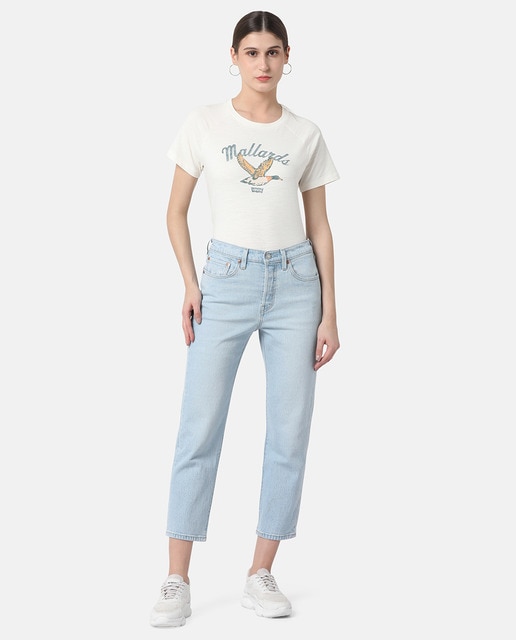 Levi's - Vaquero recto 501® Crop de mujer tiro medio.