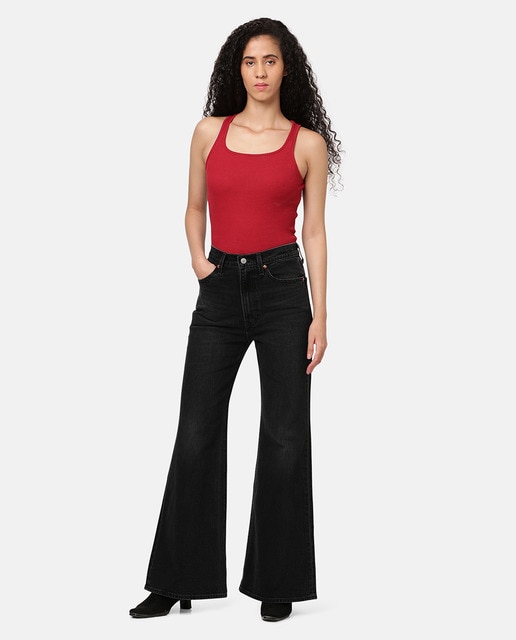 Levi's - Vaquero recto Ribcage™ Bells de mujer tiro alto.