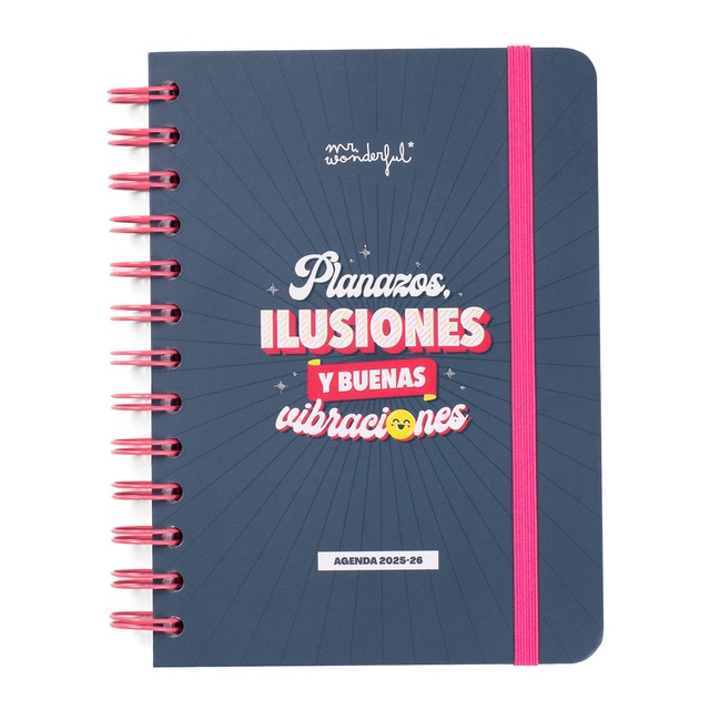Agenda escolar 2025-2026 semanal, pequeña Mr Wonderful: Planazos, ilusiones y buenas vibraciones..
