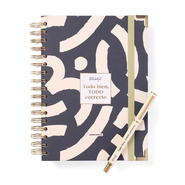 Set de agenda escolar + boli 2025-2026 diaria Mr Wonderful: Todo bien, todo correcto..