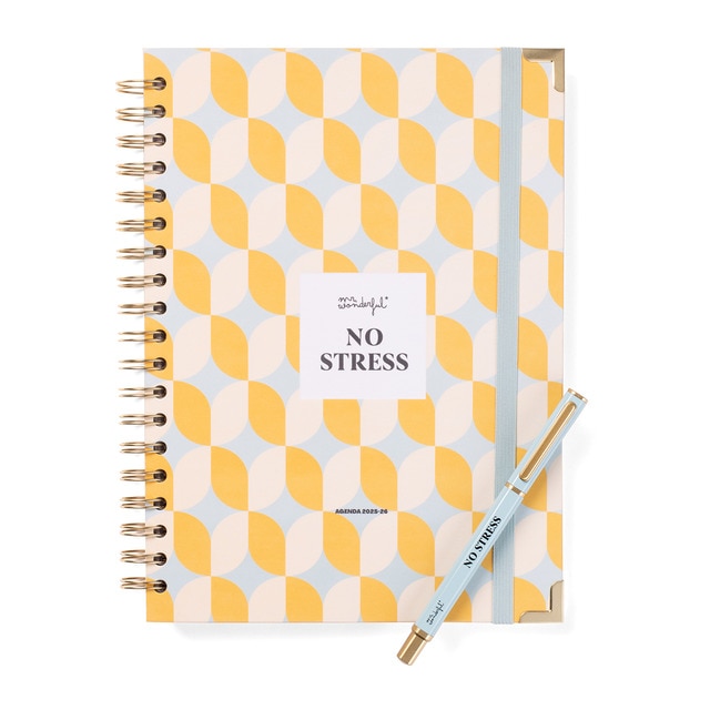 Set agenda escolar + boli 2025-2026 semanal Extragrande Mr Wonderful: No stress..