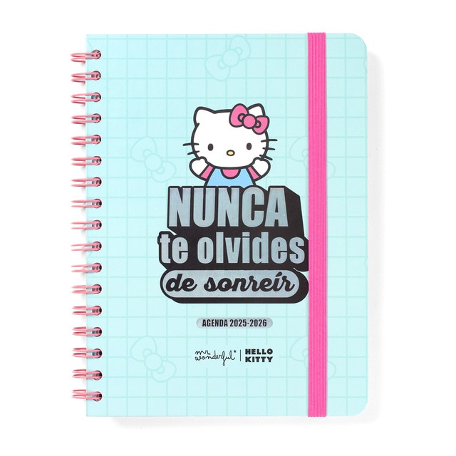 Agenda escolar 2025-2026 semanal Hello Kitty Mr Wonderful: Nunca te olvides de sonreír..