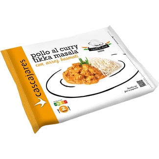 CASCAJARES Tikka Masala curry chicken with basmati rice 2 portions gluten-free container 600 g