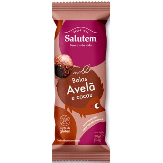 Salutem Bolas Saudáveis Cacau e Avelãs embalagem 30 g