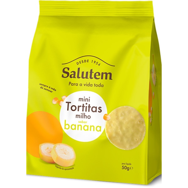 Mini Tortitas de Milho e Banana embalagem 50 g