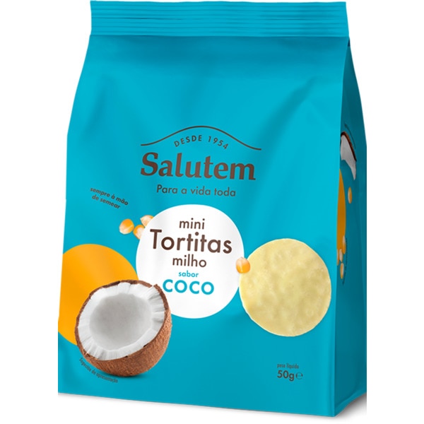 Mini Tortitas de Milho e Coco embalagem 50 g