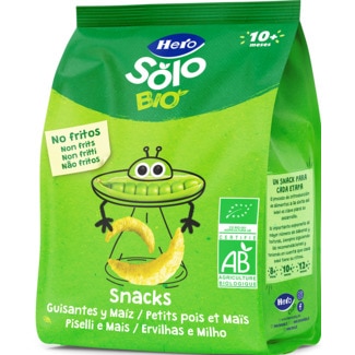 Hero Solo Bio Snacks de Ervilha e Milho embalagem 40 g