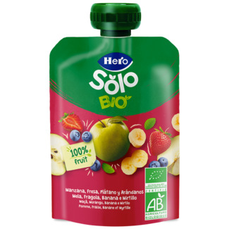 Hero Solo Saqueta de Maçã, Morango, Banana e Mirtilo saqueta 100 g
