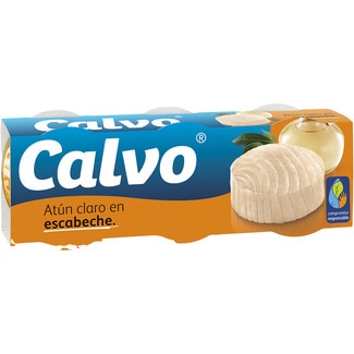 CALVO yellowfin tuna in marinade 3-pack tins 52 drained weight g