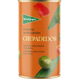 EL CORTE INGLES aceitunas verdes partidas chupadedos lata 185 g neto escurrido